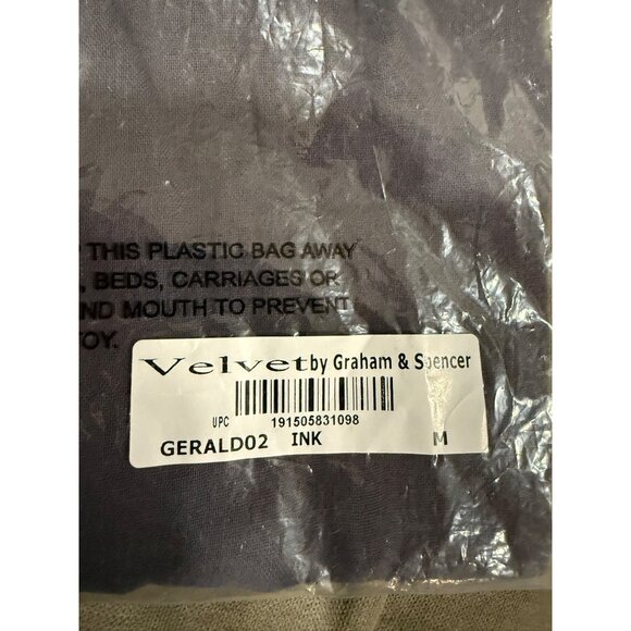 Velvet By Graham & Spencer Mens Long Sleeve Shirt In Black Size M Soft Cotton - Picture 4 of 7